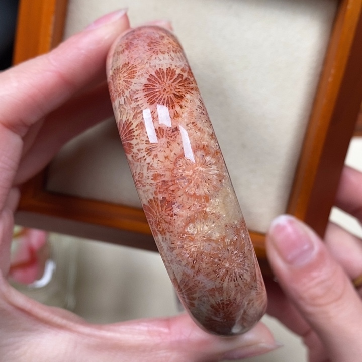 硅化珊瑚（珊瑚玉）手镯未镶嵌59.5