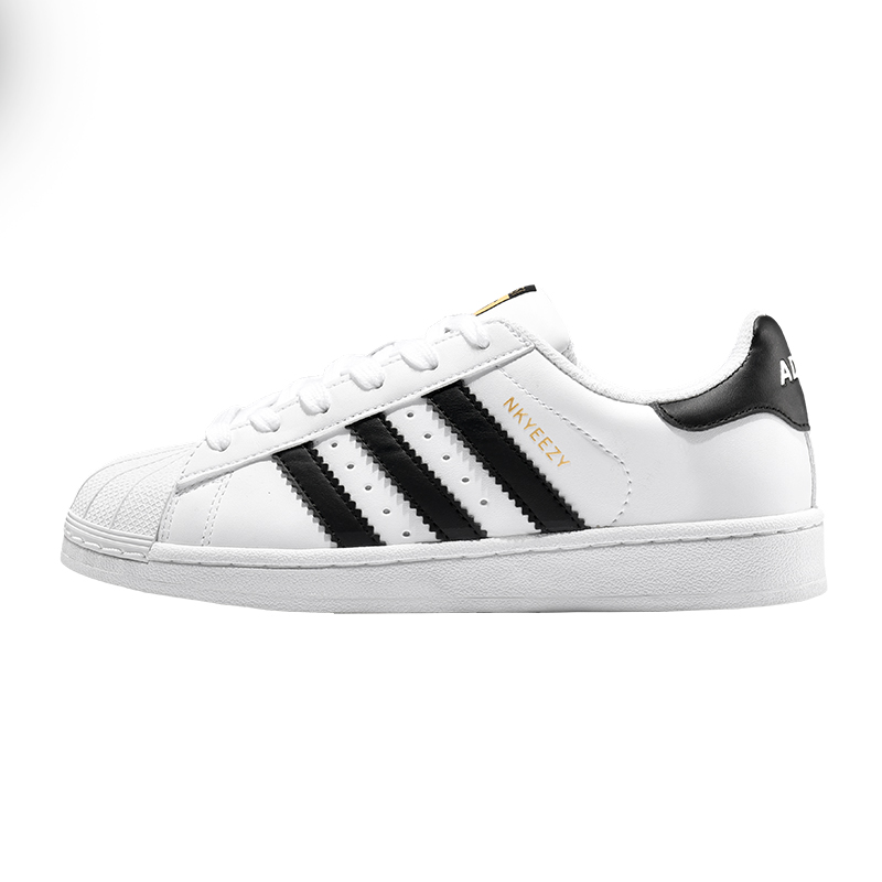 贝壳头白黑色板鞋男女款三条杠2025春季新款潮流经典休闲运动鞋子