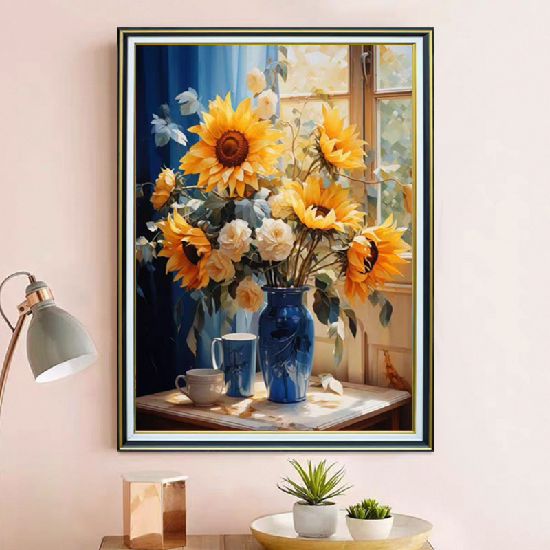 AE-049向日葵治愈系装饰画客厅玄关走廊花卉餐厅太阳花挂画捡漏