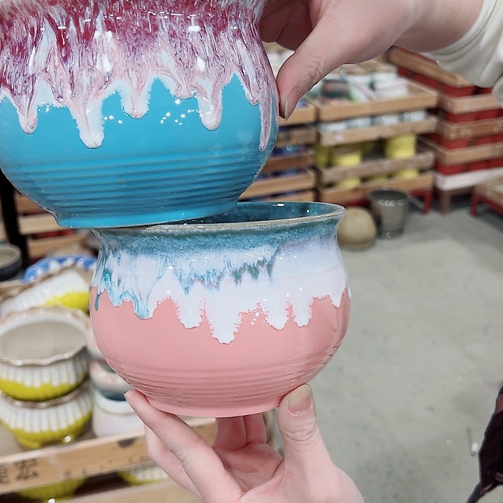 有孔，凑单福利满10元发货陶瓷多肉花盆！