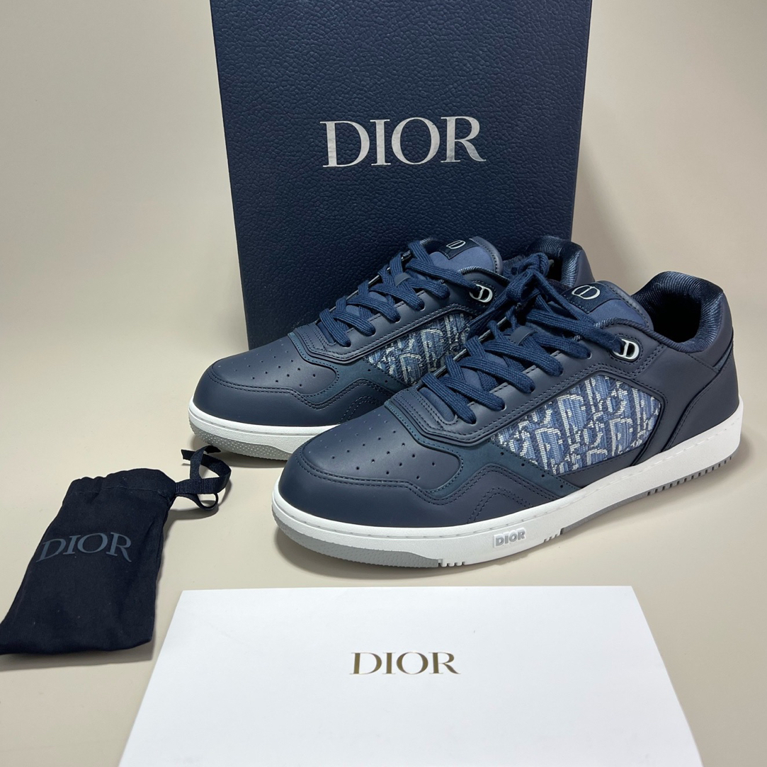 未使用 DIOR/迪奥 迪奥蓝色B27老花满LOGO板鞋46码14945
