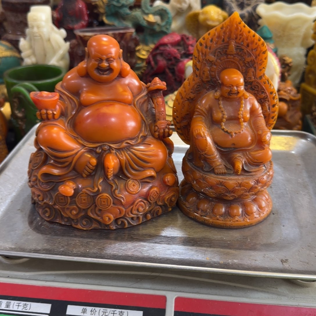 两个弥勒佛摆件88888