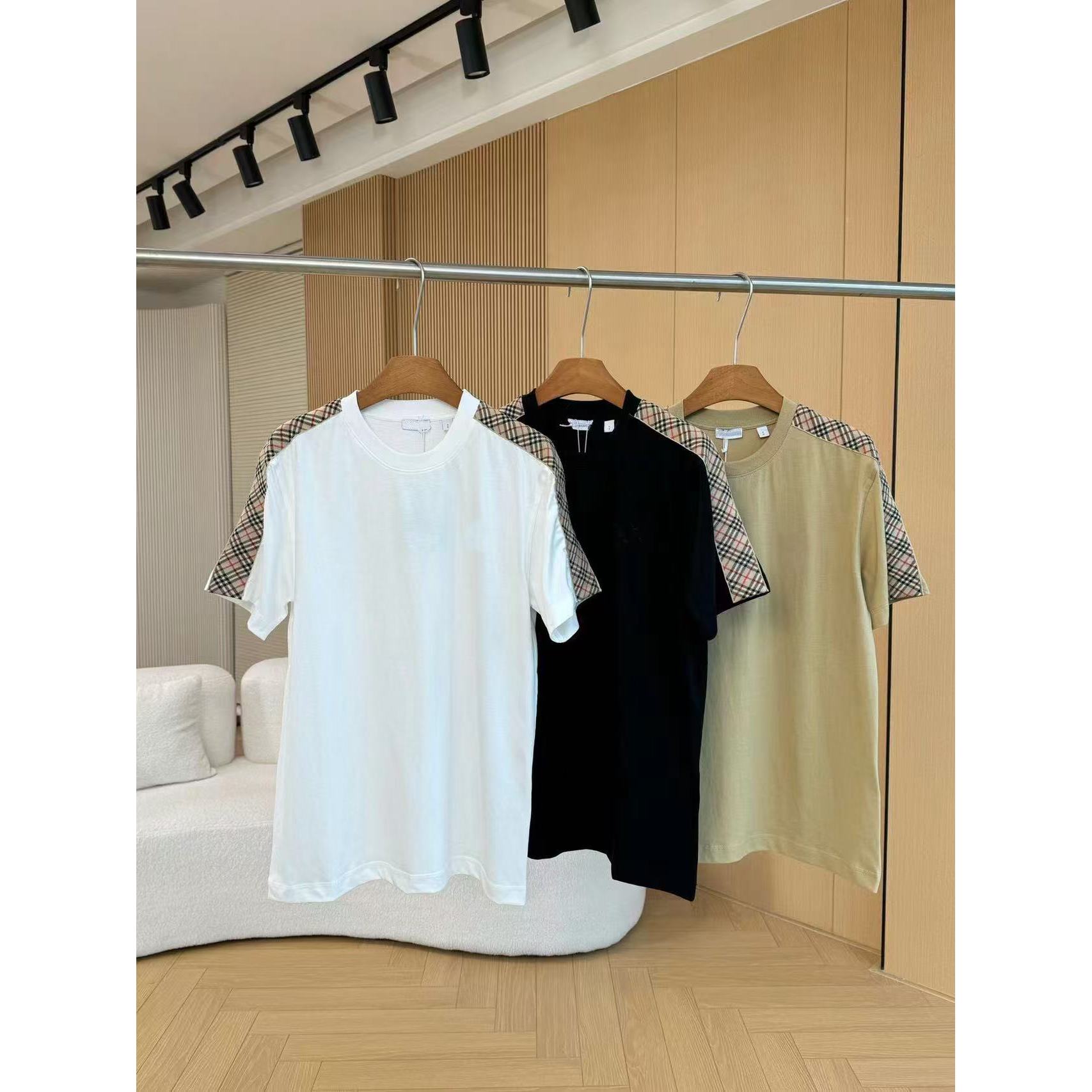 0172355 小巴肩部格子圆领短袖