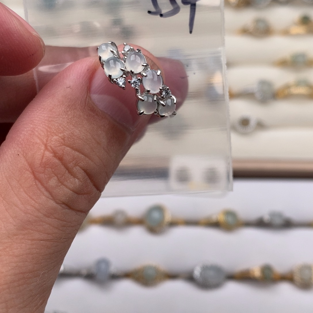 阿***钱翡翠银S925镶嵌戒圈554