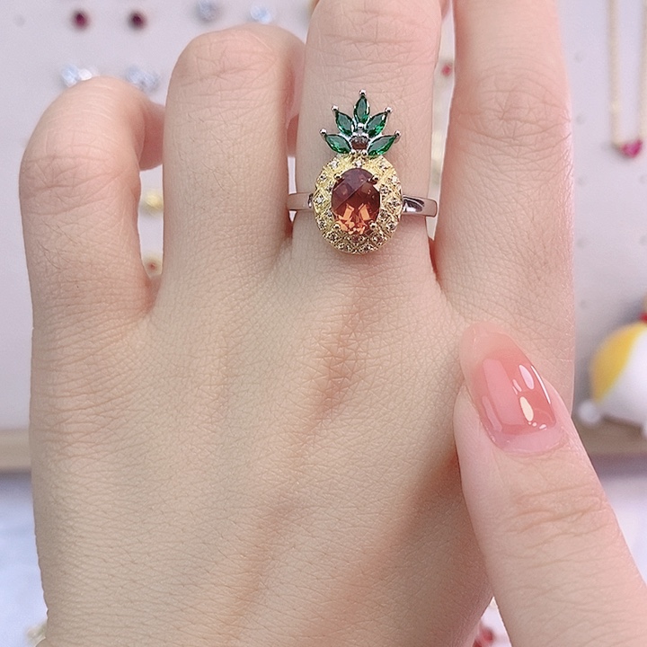 水晶戒指银S925镶嵌戒指