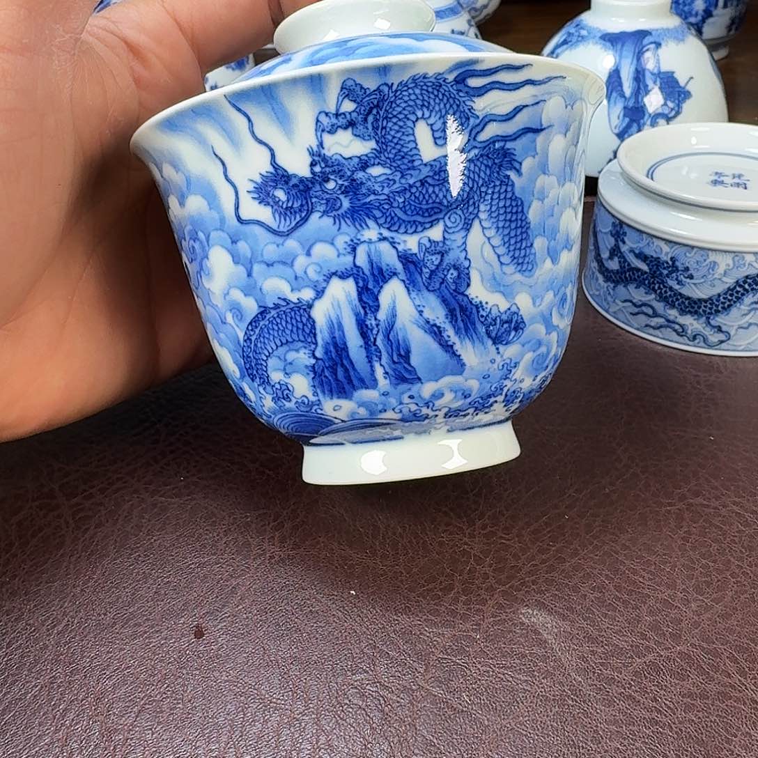 瓷片金*现代景德镇陶瓷手绘茶具