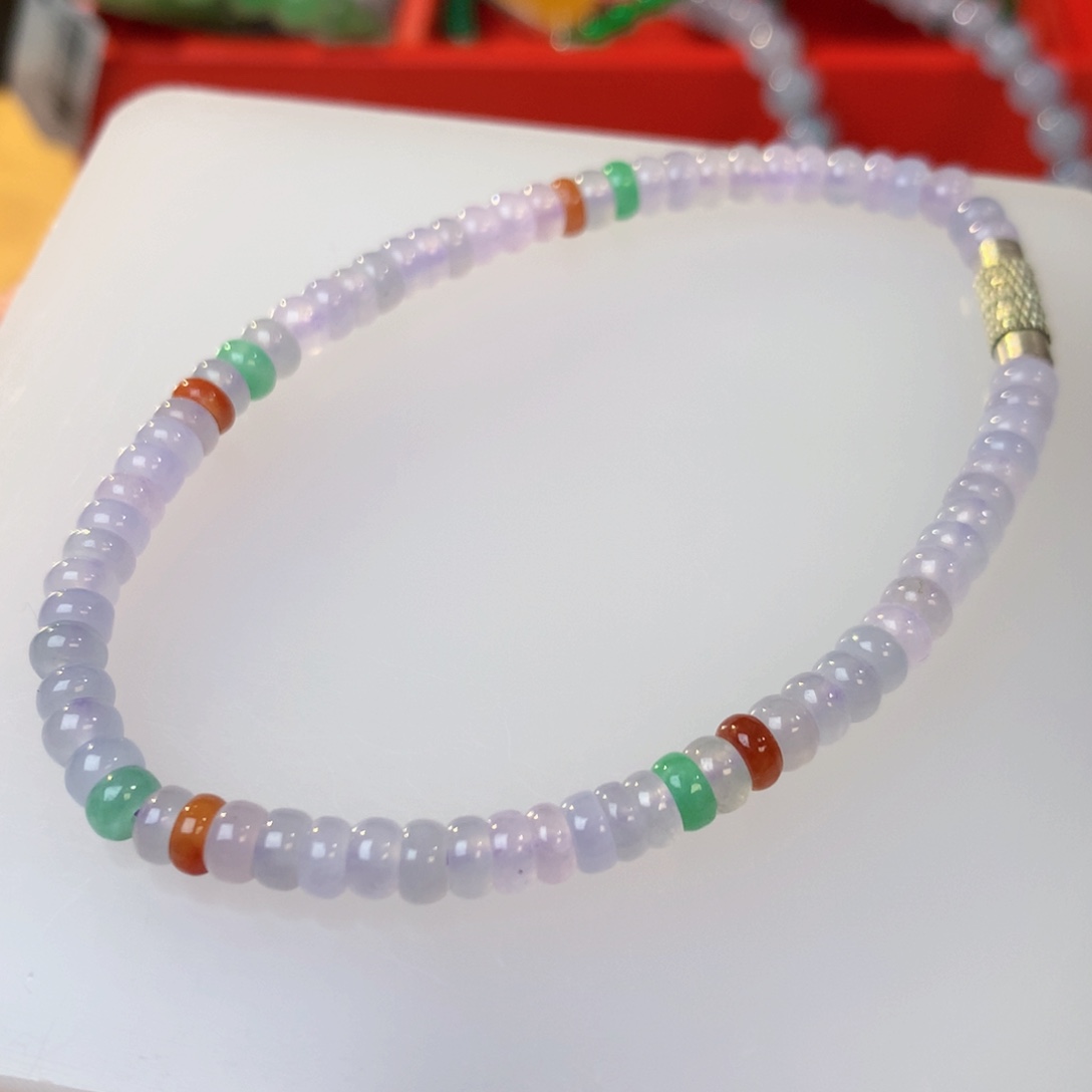 未镶嵌定制翡翠仙女紫算盘 卡4.5