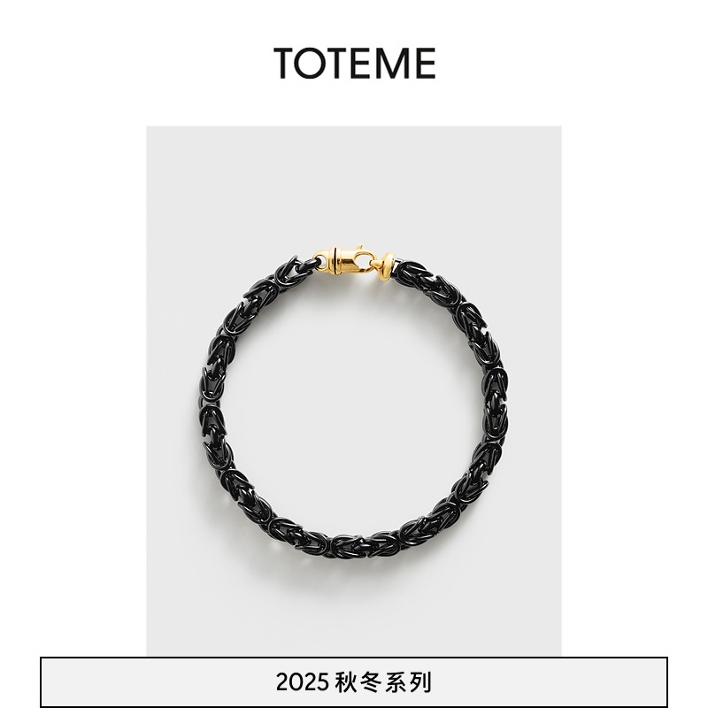 TOTEME女士25秋冬新款黑色/金色拜占庭式短项链