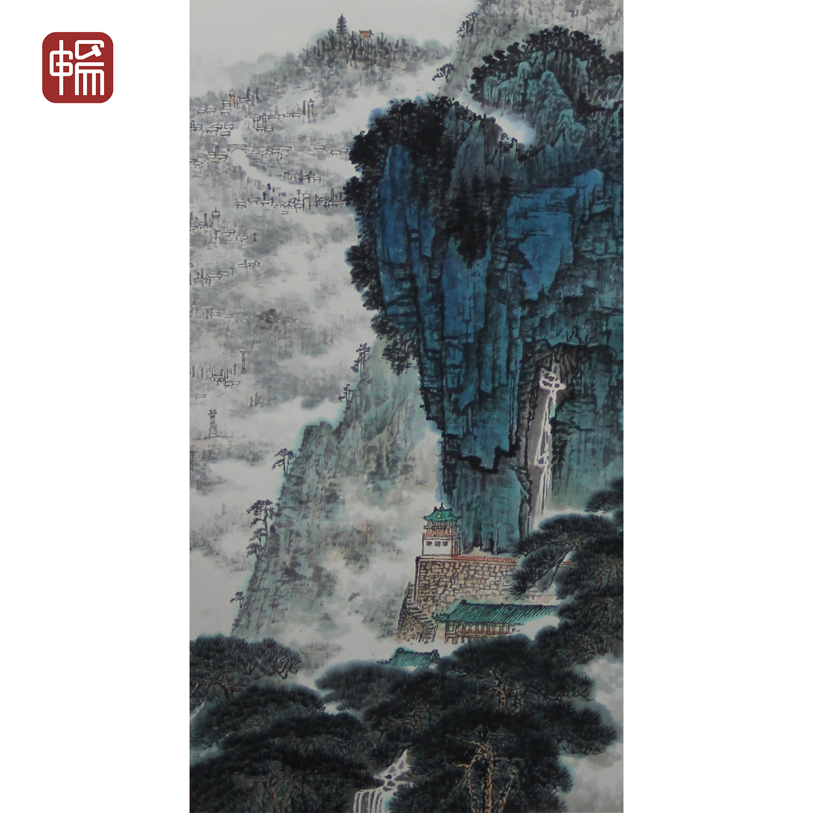 T725 近现代《九龙山下》80*53（3.81平尺）纸本立轴 MZ