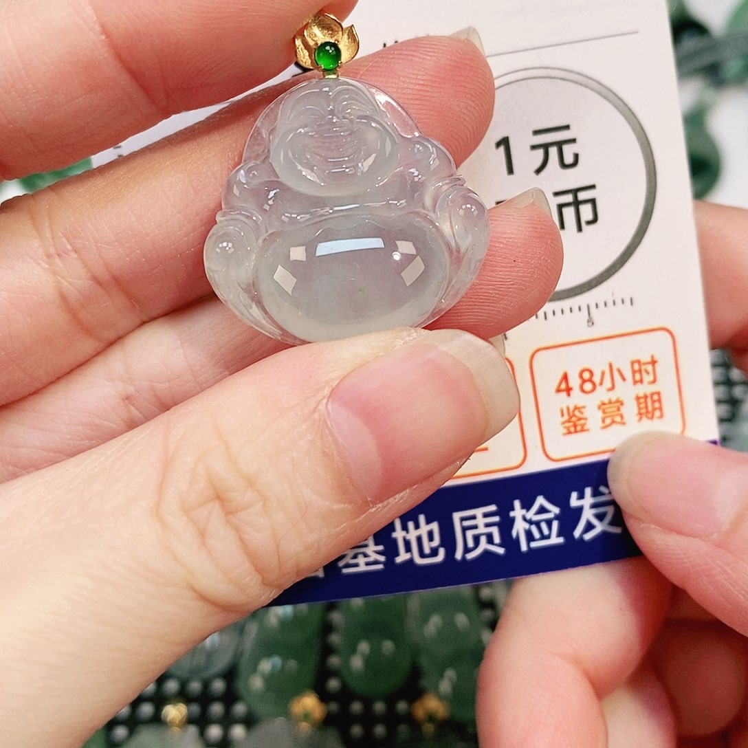 翡翠颈饰18K金镶嵌吊坠
