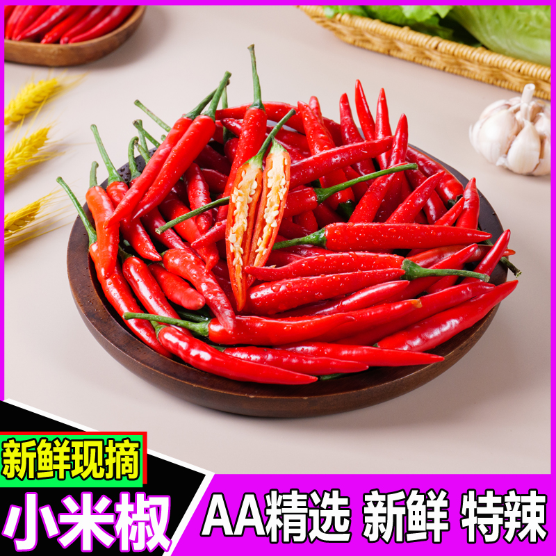 新鲜现摘特辣小米椒餐饮食材批发朝天椒整箱辣椒红辣椒泡椒剁辣椒