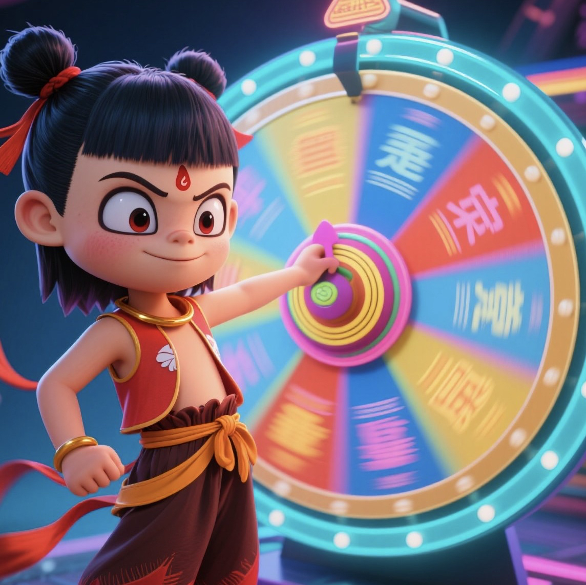卡游【转盘】哪吒之魔童闹海灵焰包斗天收藏卡（小咪代拆）
