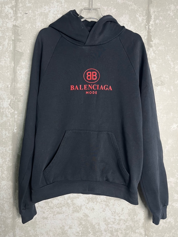 未使用 Balenciaga/巴黎世家 L*1/双B印花帽衫卫衣/09463