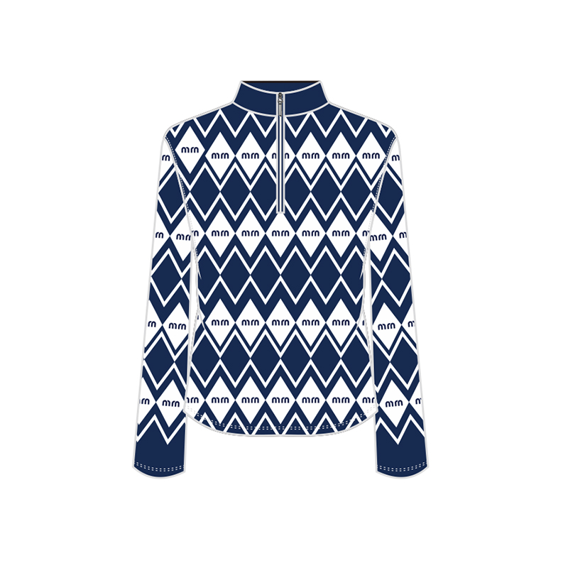 新【菱格mm】新款女士菱格纹半拉链立领针织衫