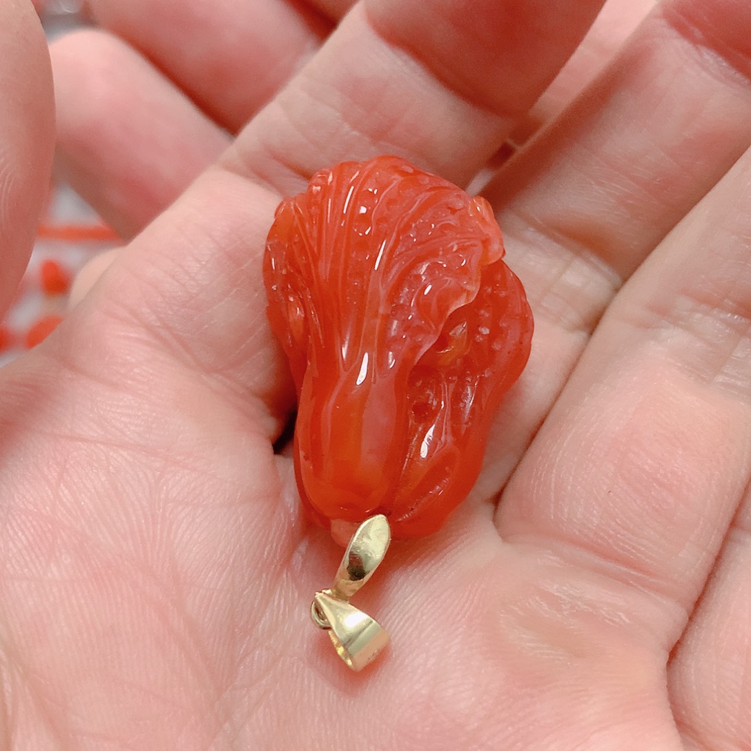 南红玛瑙吊坠(不含链)银S925镶嵌