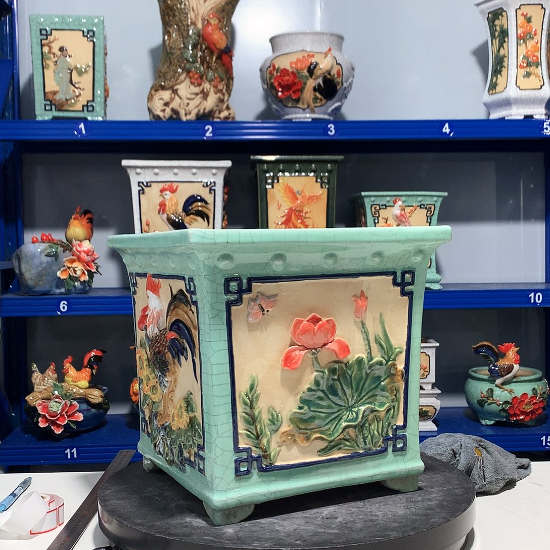 山***️高温粗陶石湾花盆