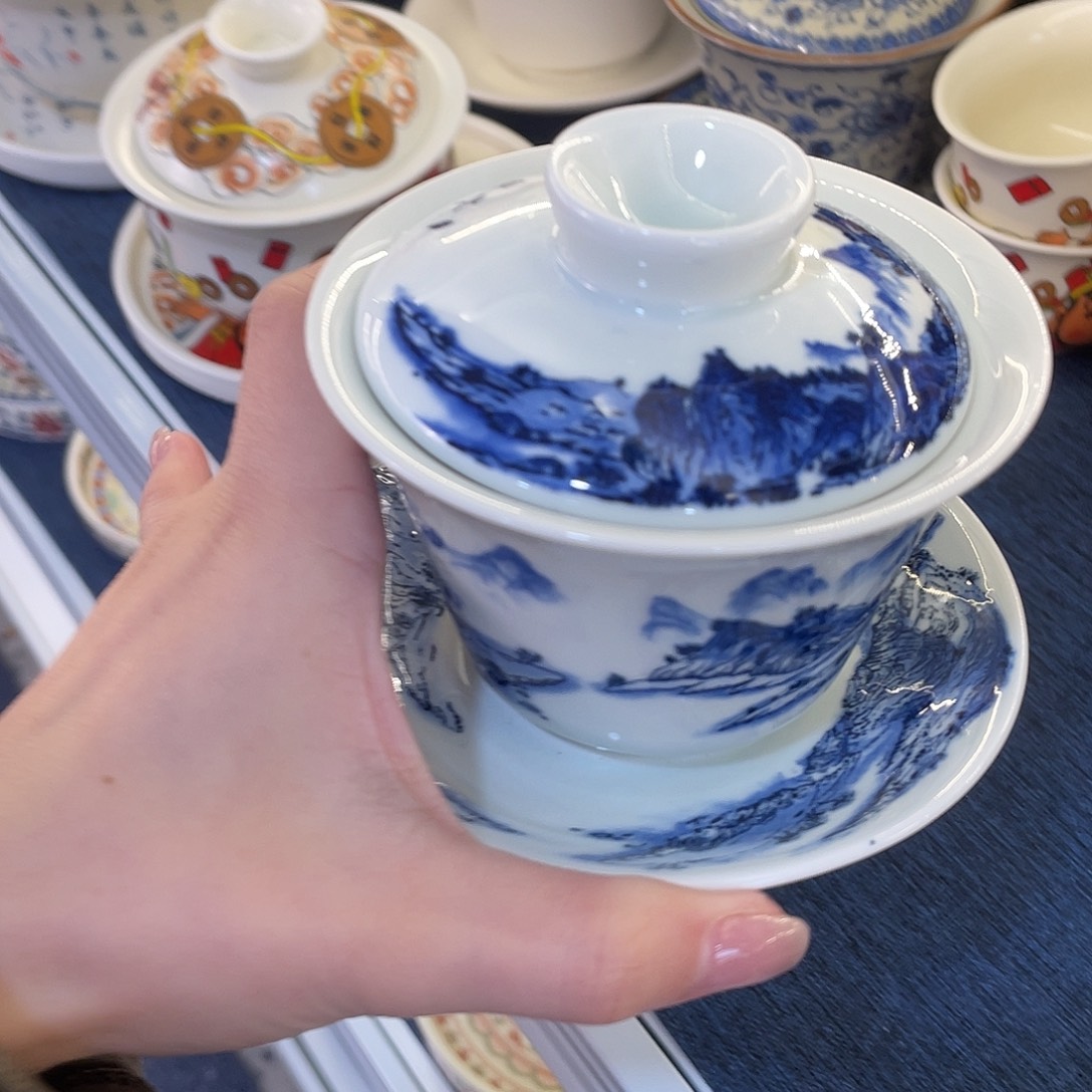 陶景德陶瓷盖碗茶具