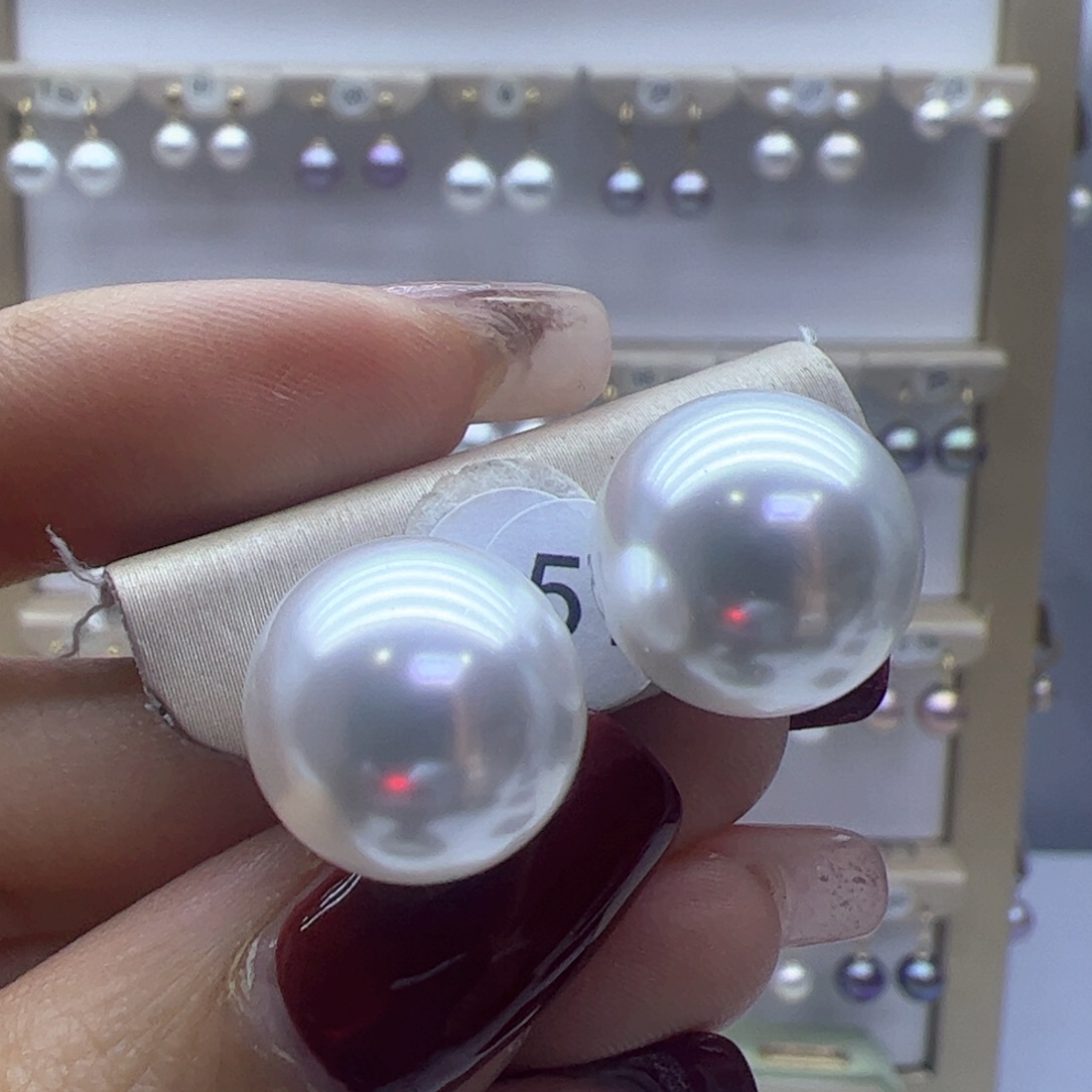 淡水珍珠耳饰18K金镶嵌