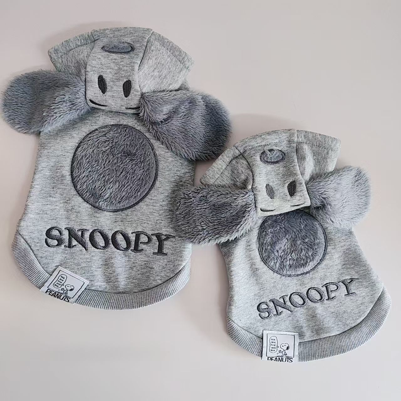 秋冬新款史努比毛茸茸大耳朵加绒卫衣猫猫狗狗通穿（薄绒）