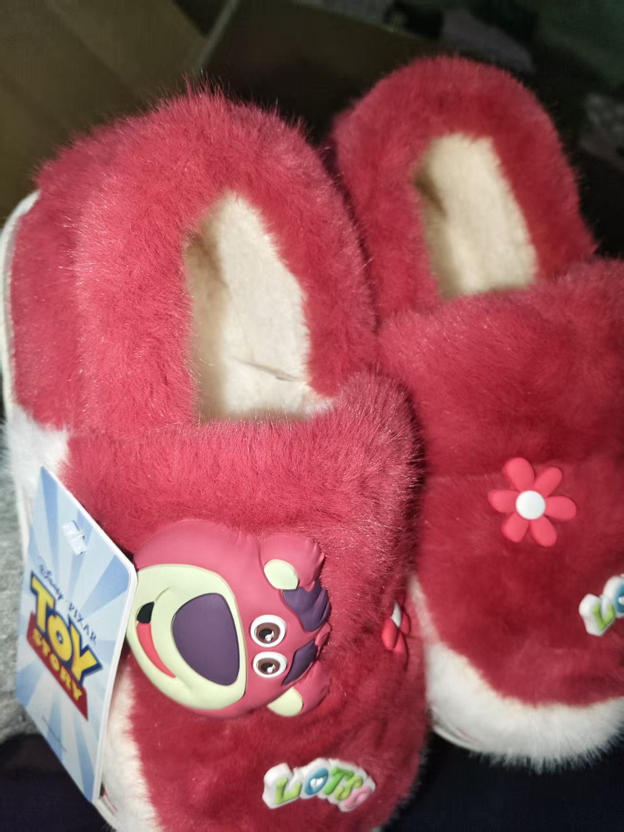 某尼可爱熊棉拖鞋女秋冬新款室内防滑厚底毛毛绒保暖包头拖