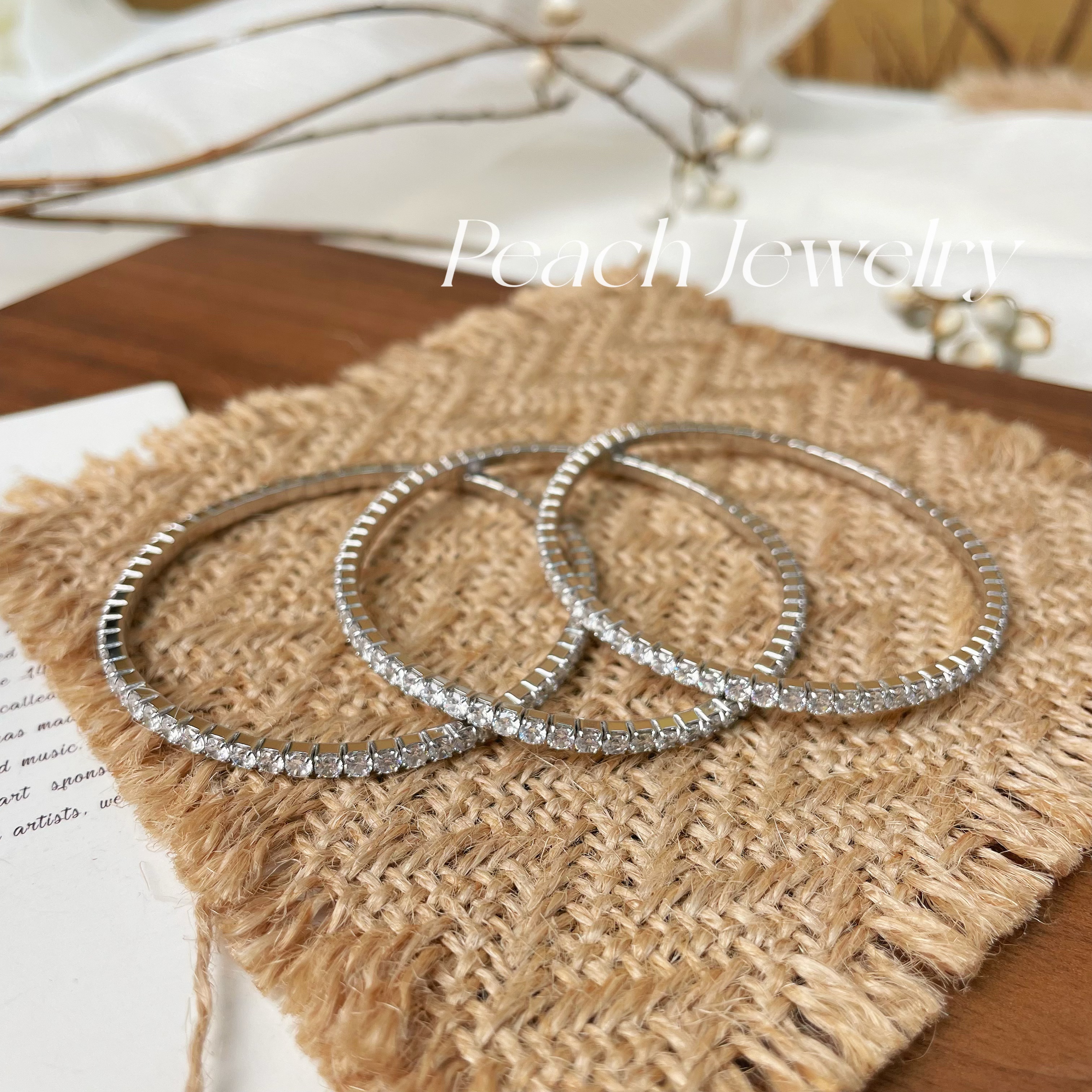 925银合成锆石手链 锆石弹力银（手围15以内）手链 DT01 发一