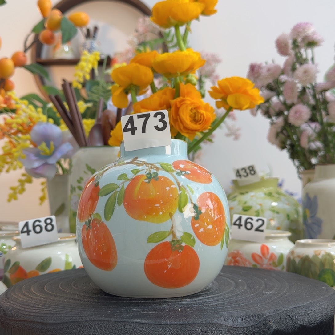 摆件景德镇纯手绘陶瓷花瓶摆件