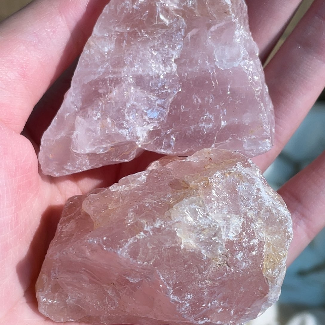 水晶未镶嵌手链粉水晶原石一对 3号