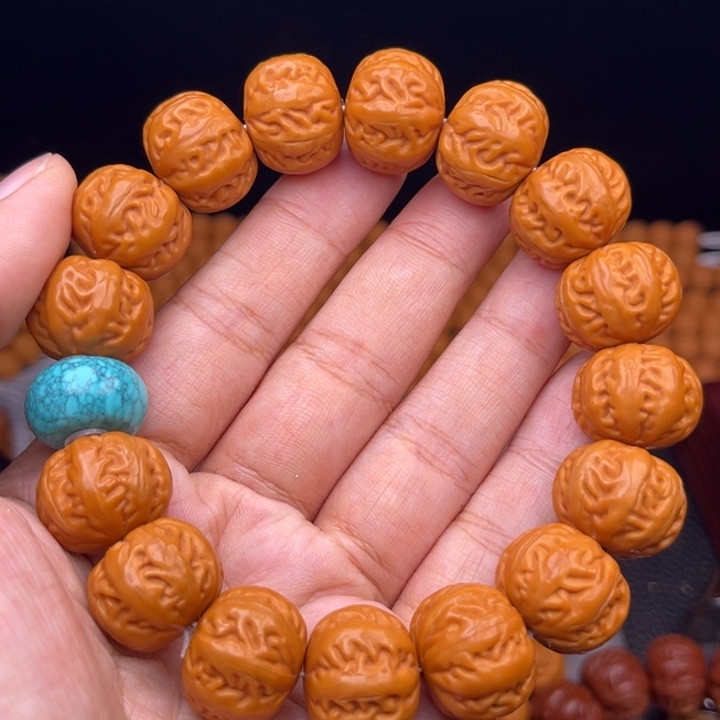 猴头核桃吊坠17麻花串绿