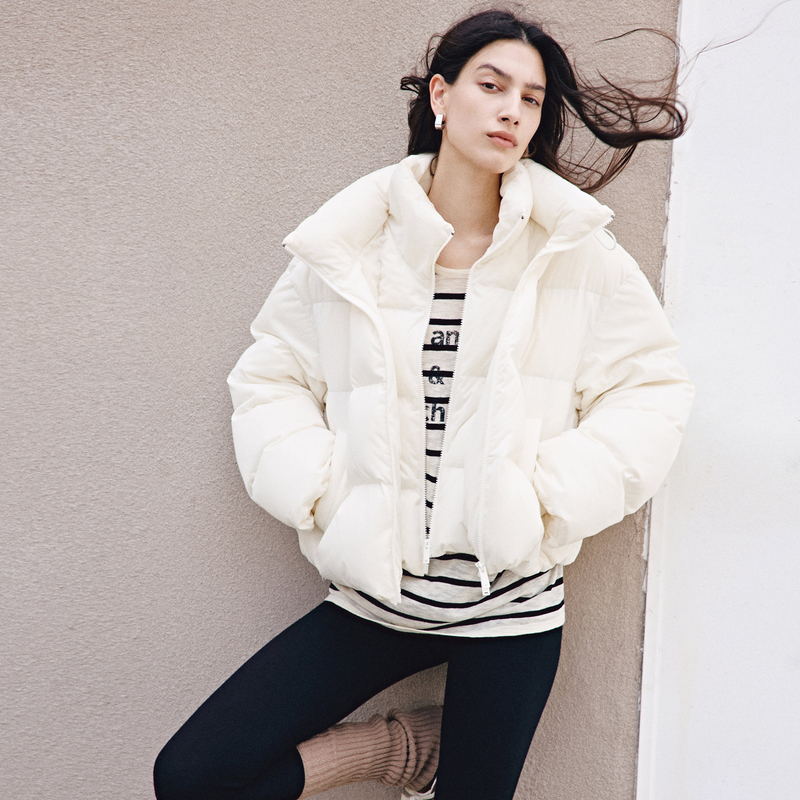 【粉丝专享】MOCO羽绒服2025冬新品90鸭绒双层领短MBE4EINT05