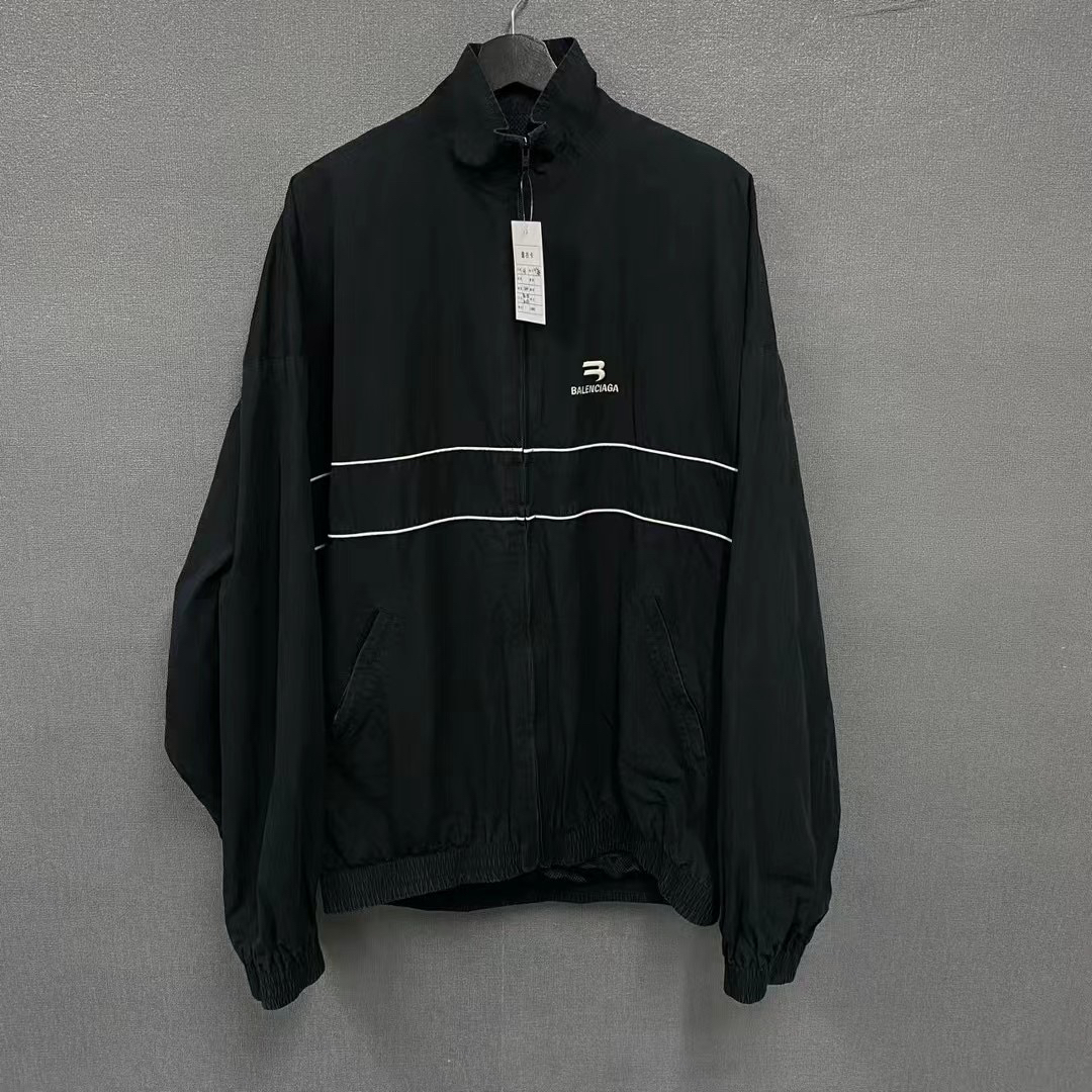 99新 Balenciaga/巴黎世家 双钩刺绣做旧冲锋衣外套46码