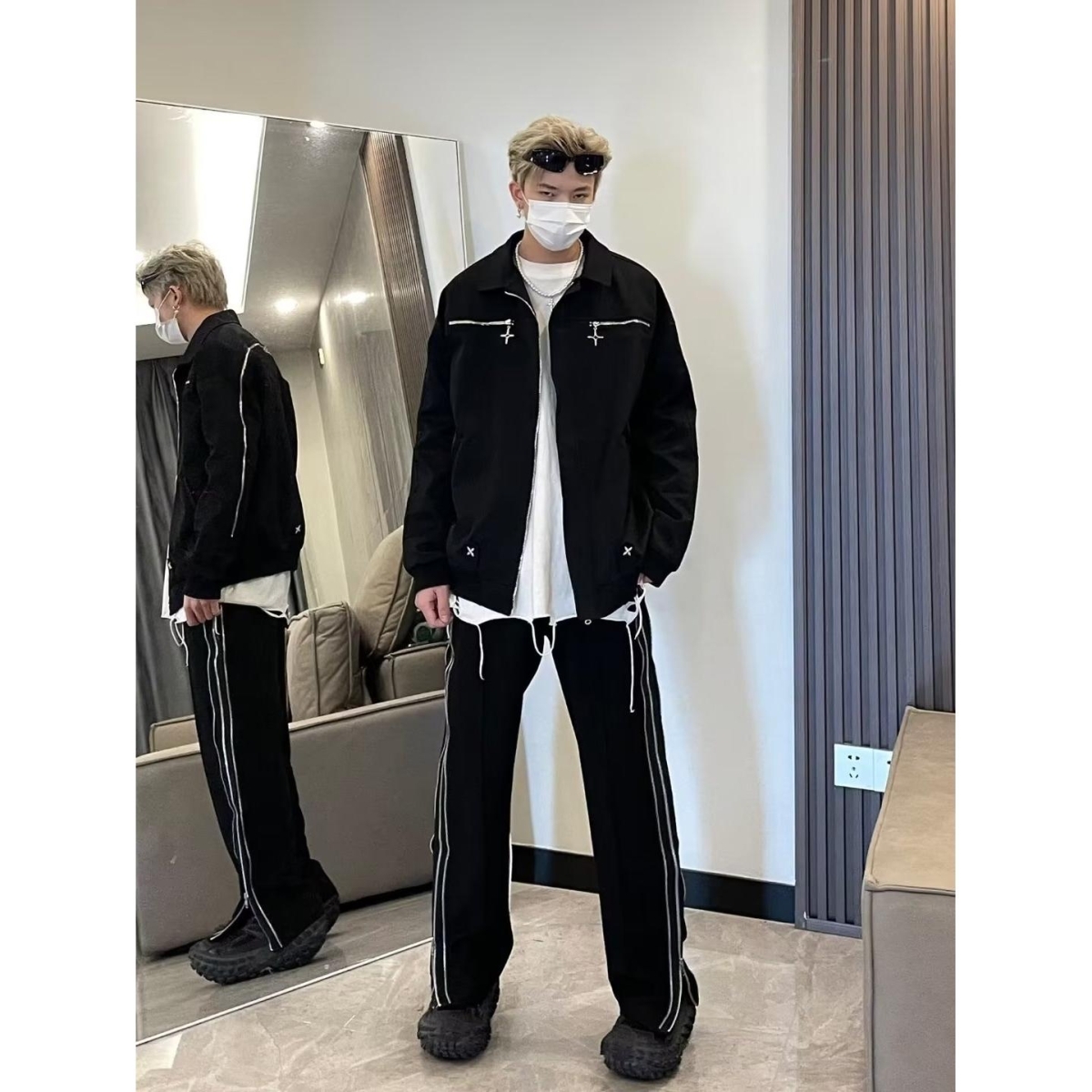 6591春秋季休闲夹克男士外套青年工装宽松潮流百搭痞帅上衣服