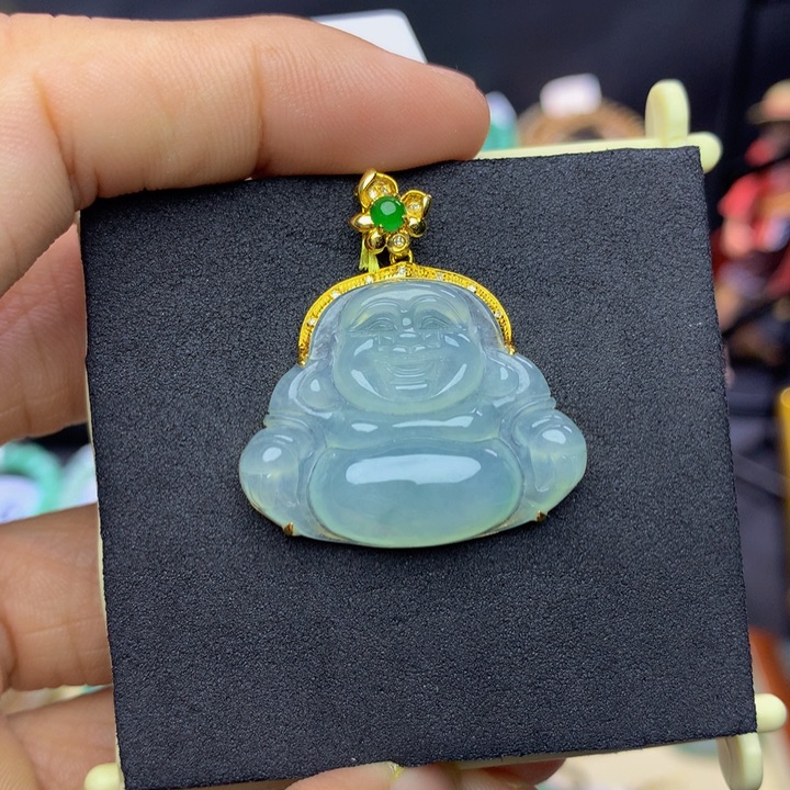 翡翠手链18K金镶嵌翡翠 