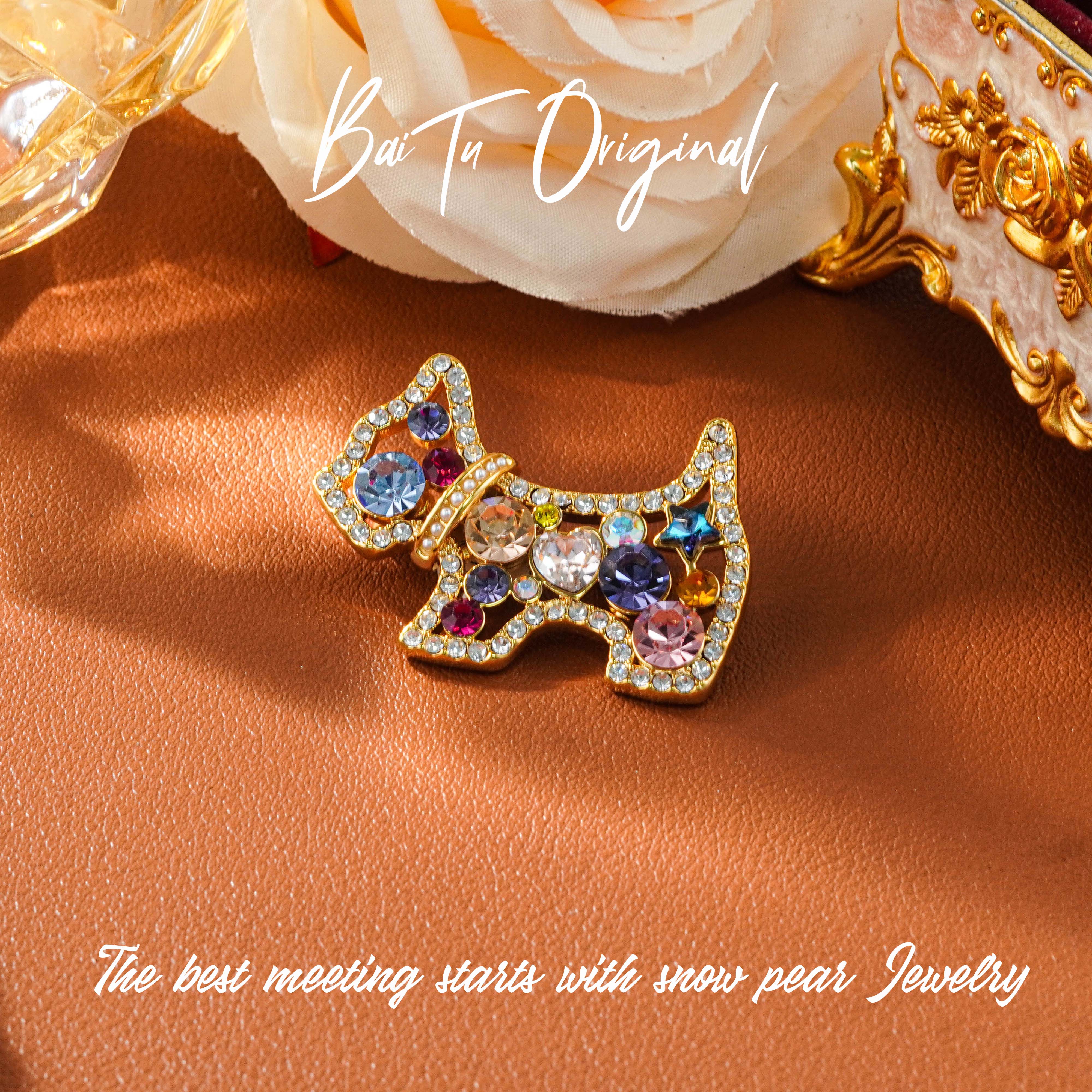 铜合金仿水晶胸针 【柏荼】铜♠轻奢 AOY009 胸针