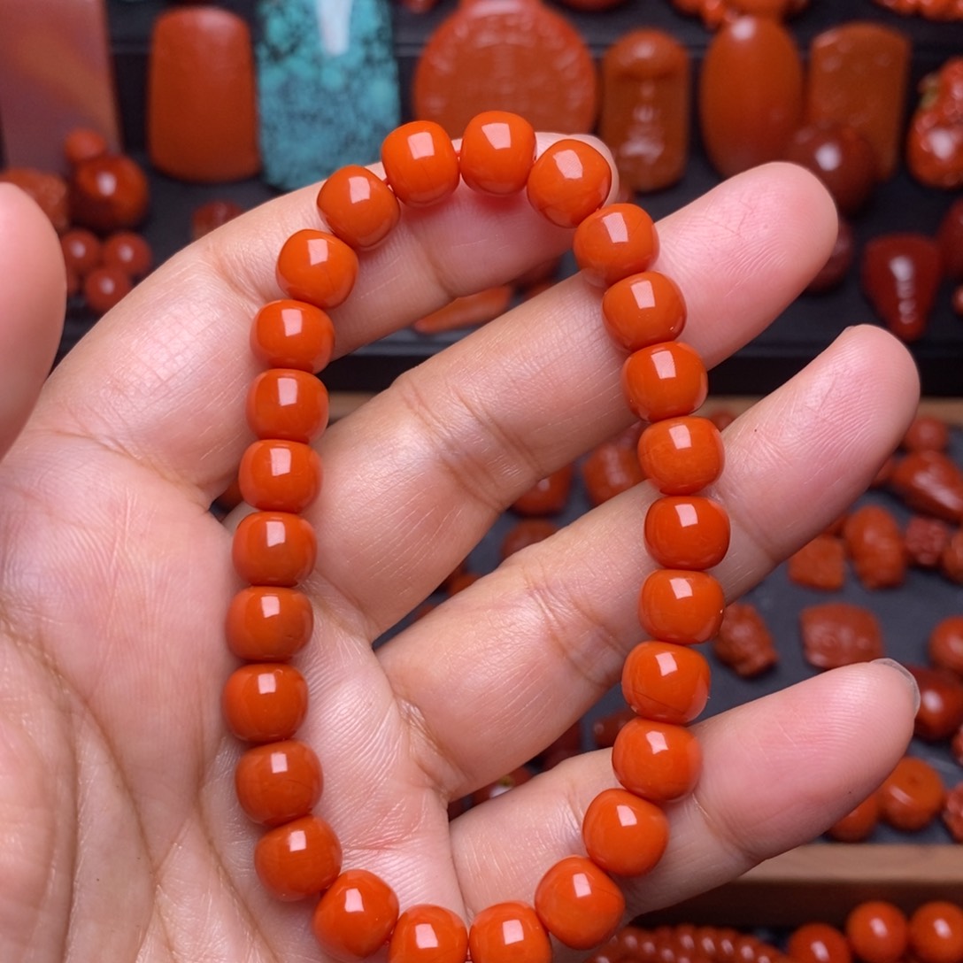 南红玛瑙配饰未镶嵌手串