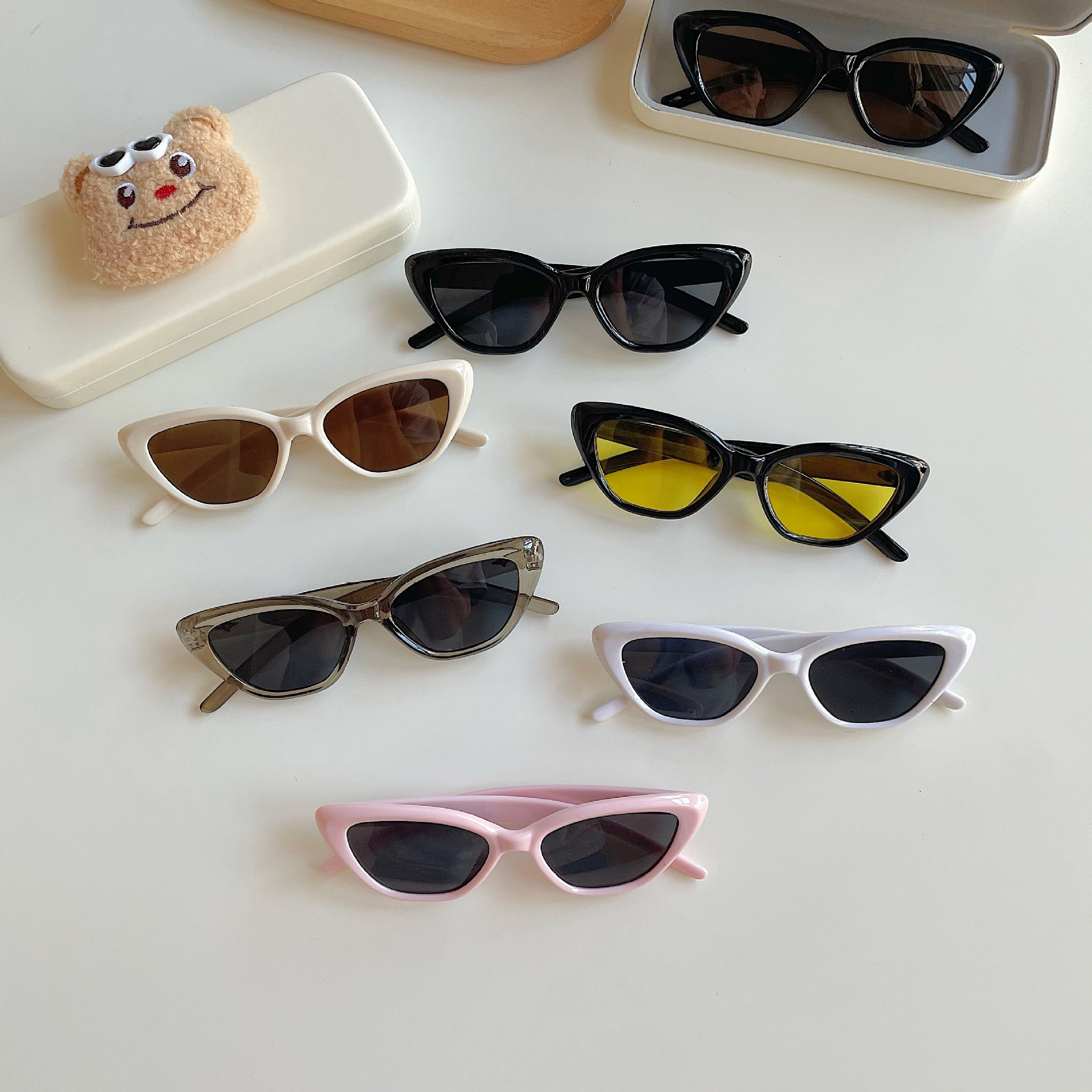 儿童猫眼墨镜新款防紫外线遮阳眼镜时尚太阳镜