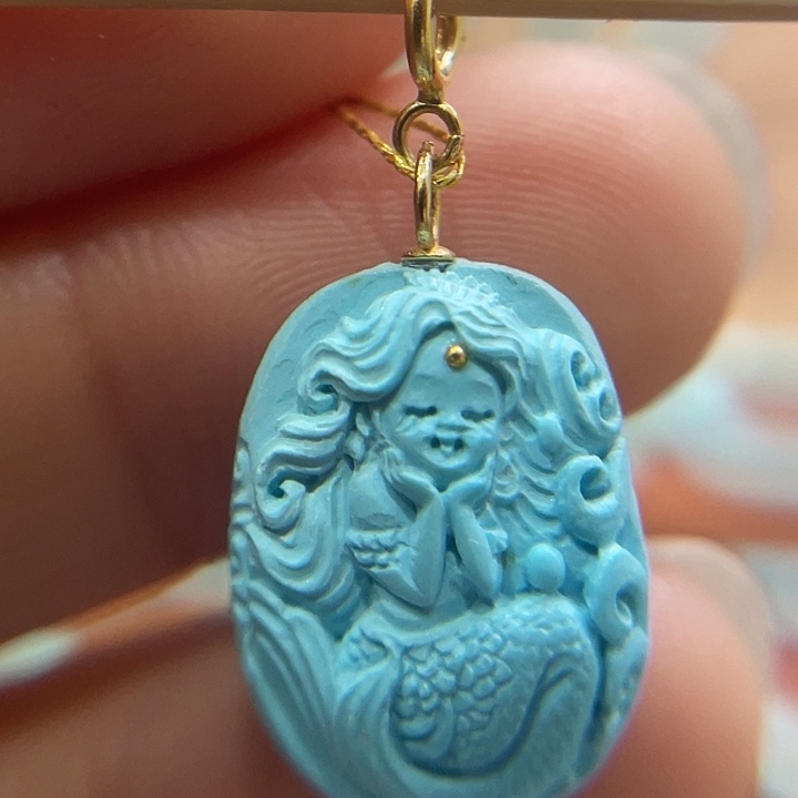 绿松石18K金镶嵌珠宝奇石