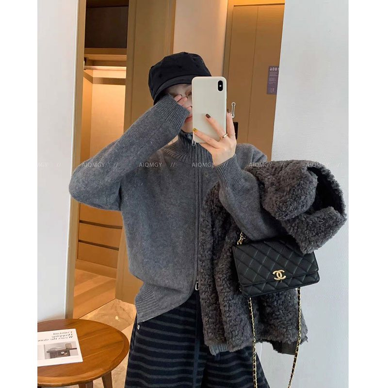 【红色】3872开衫外套超柔软高品质毛衣针织上衣