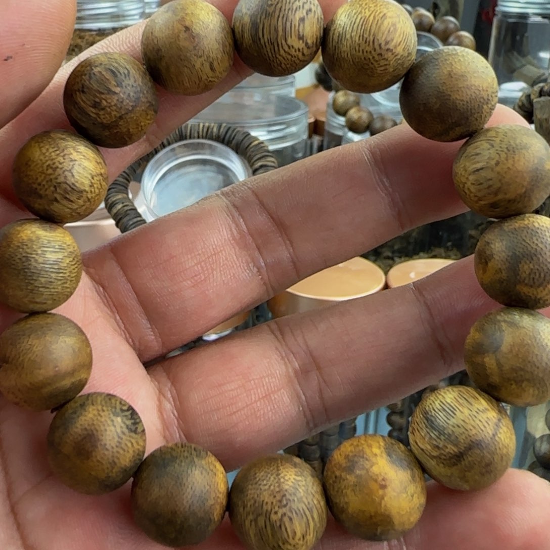 沉香手串卡1.4圆珠单圈