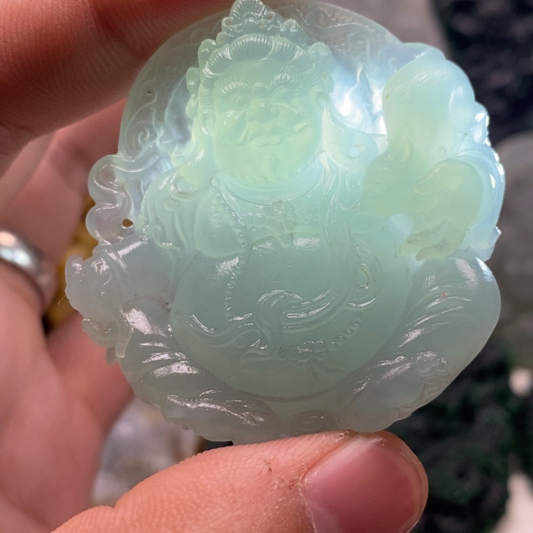 定制翡翠未镶嵌天然翡翠A货黄财神