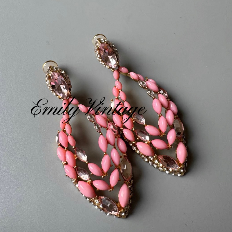 铜合金仿水晶耳饰  【2732】Emily Vintage珍藏款