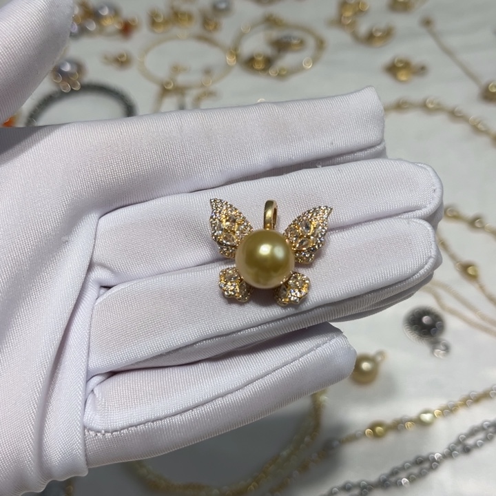 海水珍珠吊坠(不含链)银S925镶嵌