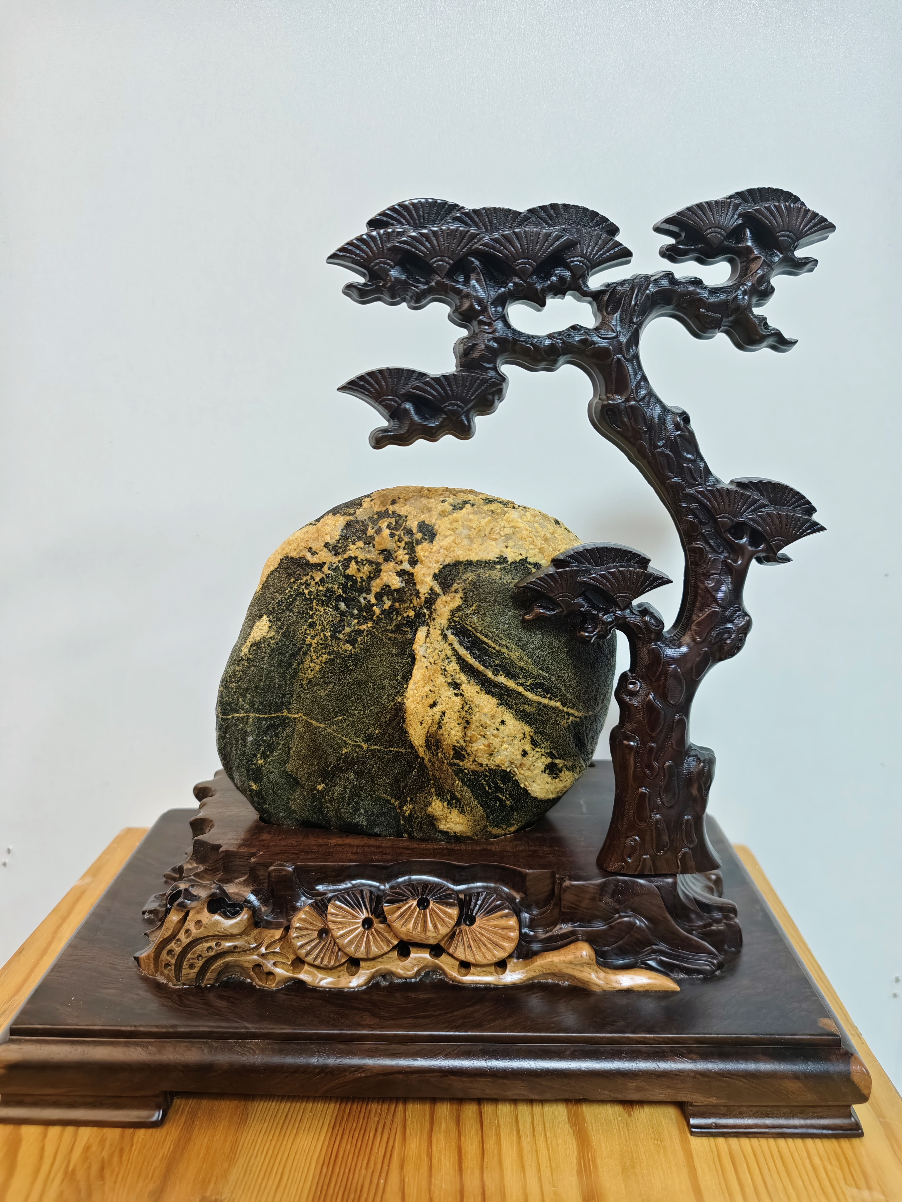 正宗泰安鸿运敢当原石办公室靠山石客厅玄关雕刻老料风化石头摆件