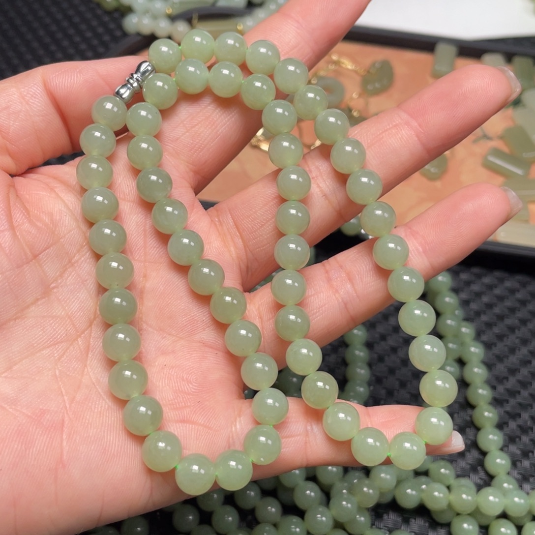 和田玉未镶嵌颈饰妈妈链8