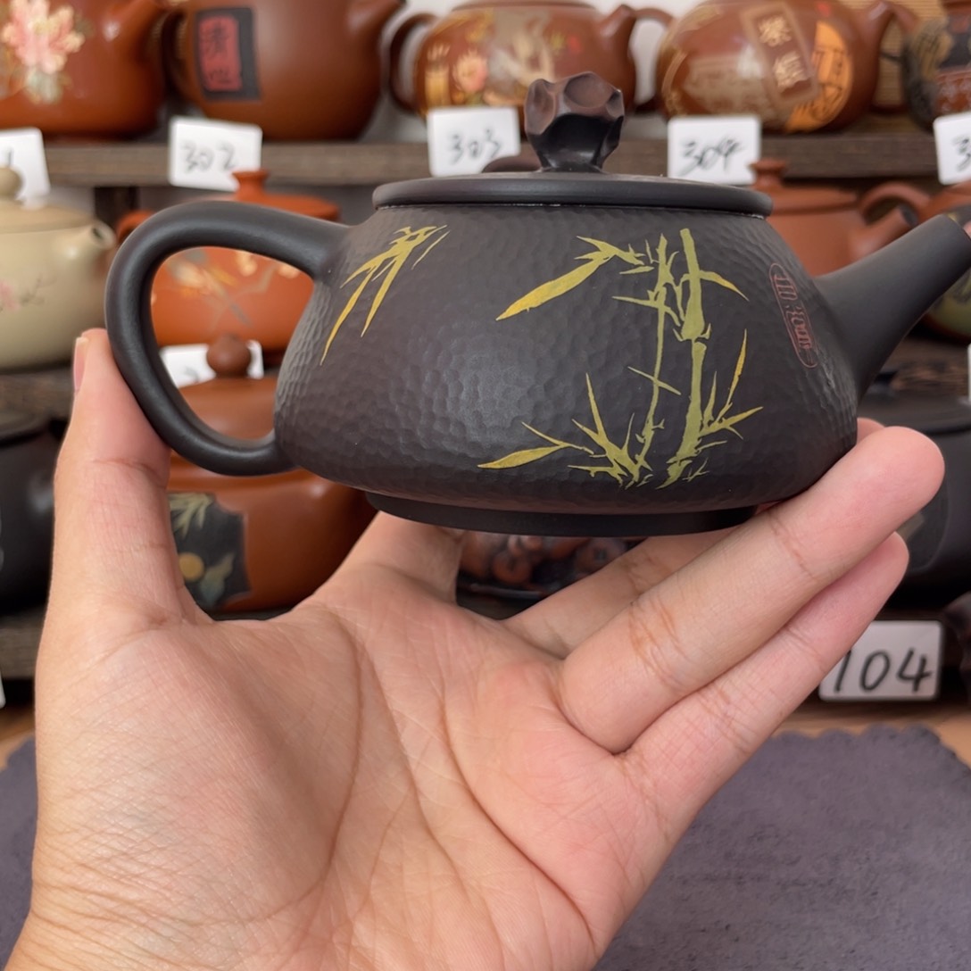 壶锤纹彩填石瓢球孔240cc