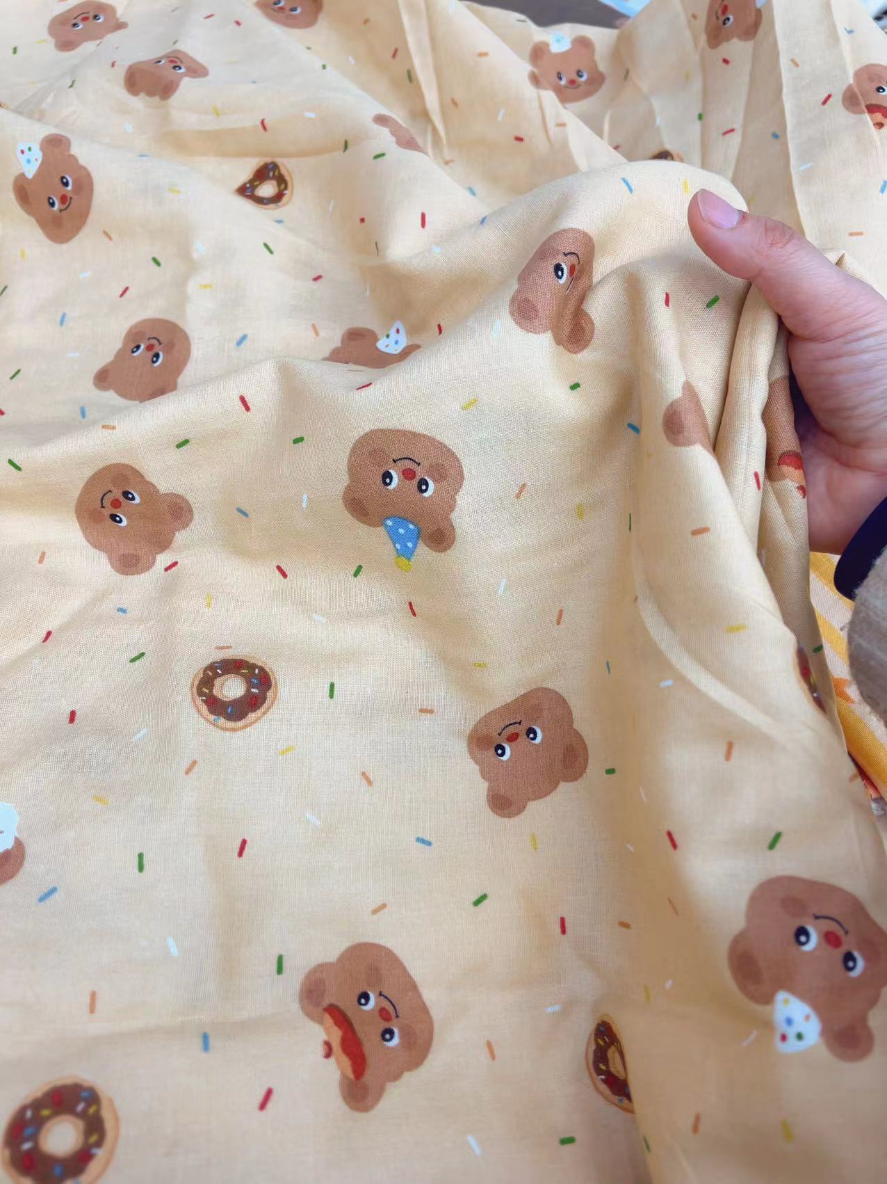 【全棉母婴A类双层纱】嘟比熊100%棉宽幅2.5米1米价连拍连裁