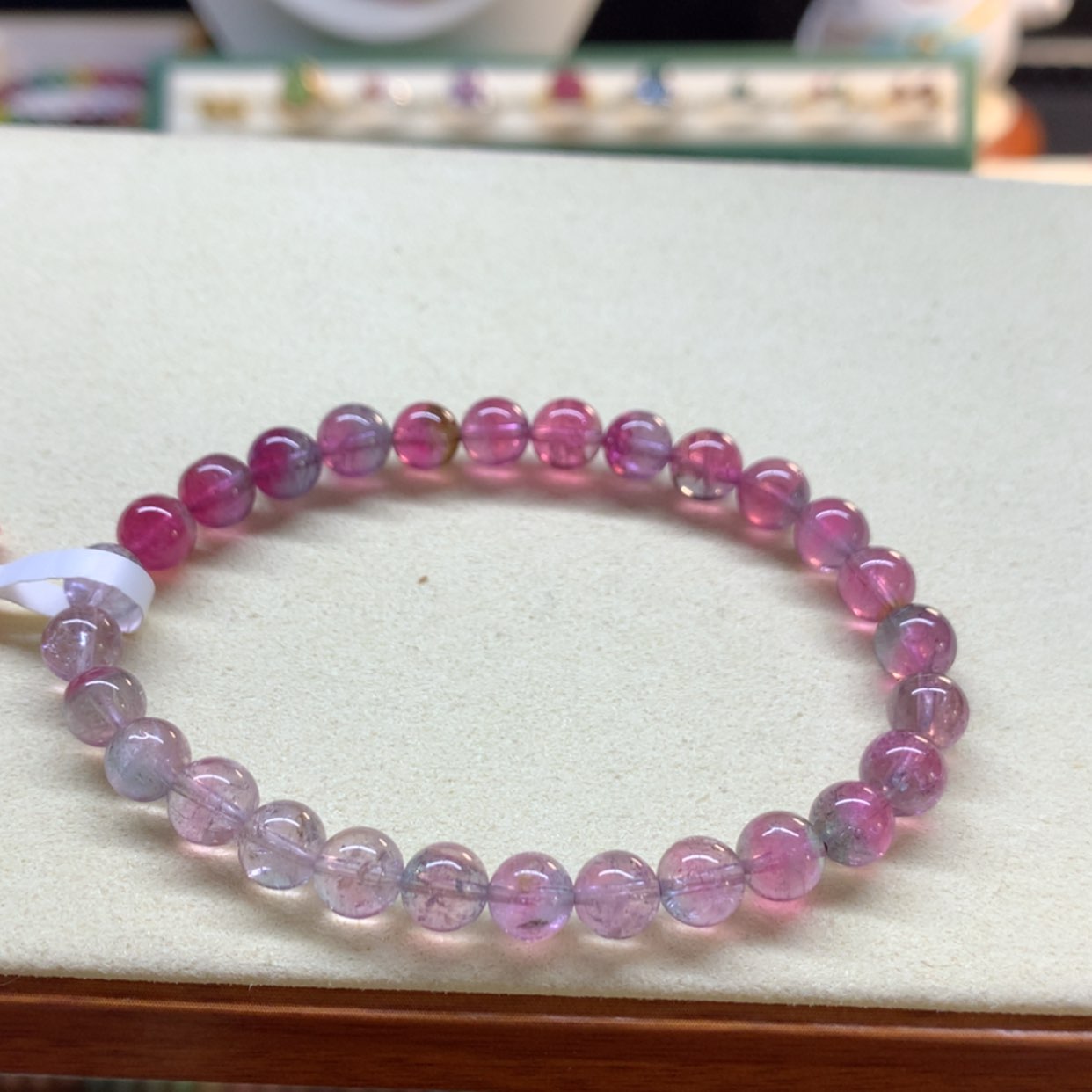 【闪购商品】碧玺手串未镶嵌渐变紫西瓜6.8mm