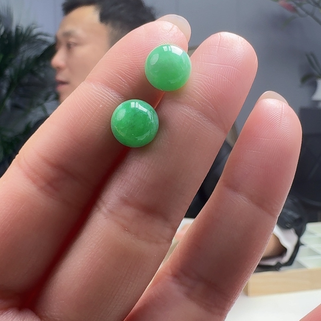 翡翠耳饰银S925镶嵌天然