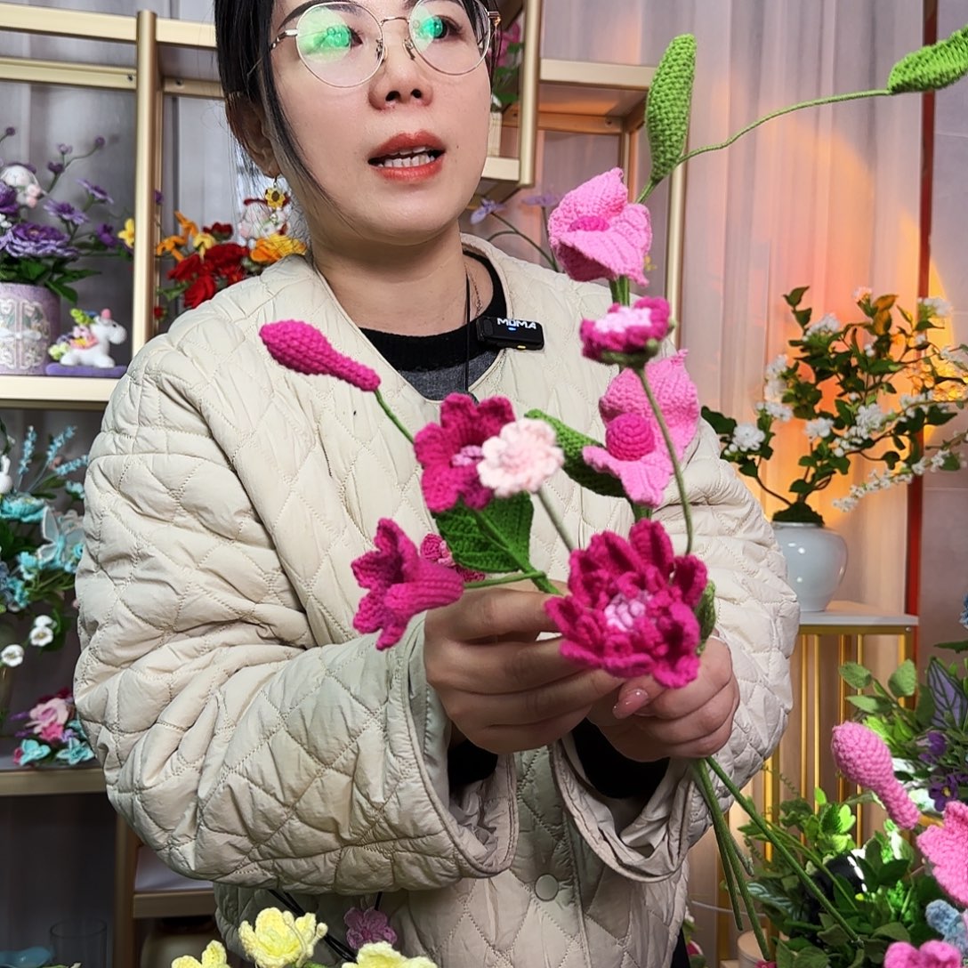 纯手工钩织钩织花束