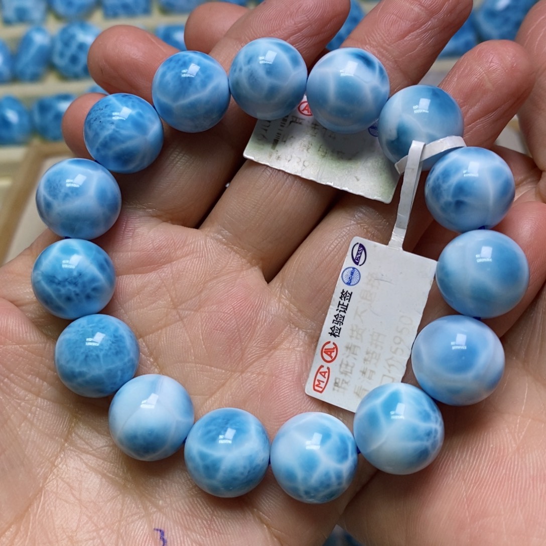 针钠钙石（海纹石）未镶嵌手链