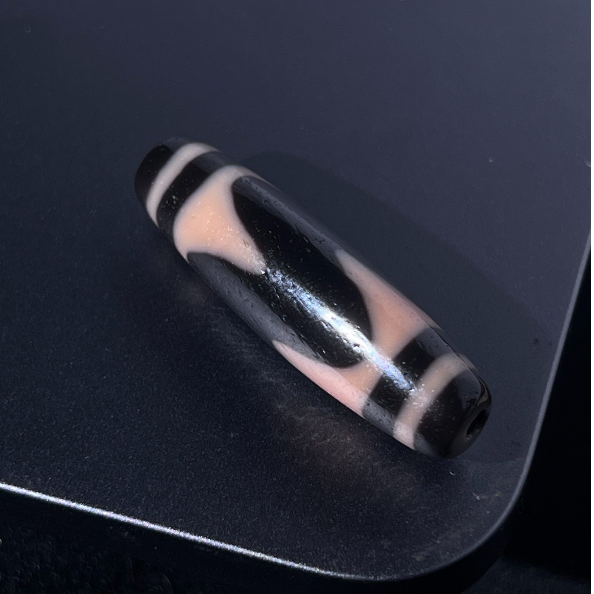 台湾曲贡手工虎牙玛瑙 单珠百搭